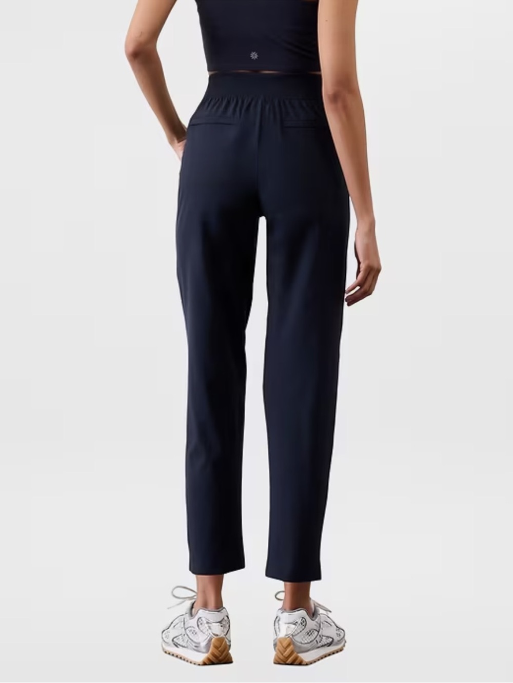 Athleta Mid-Rise Brooklyn Ankle Pants Navy Blue Athleisure Stretch Womens Size 2